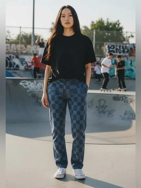 Vans blue checkered baggies size M - Picture 1 of 5